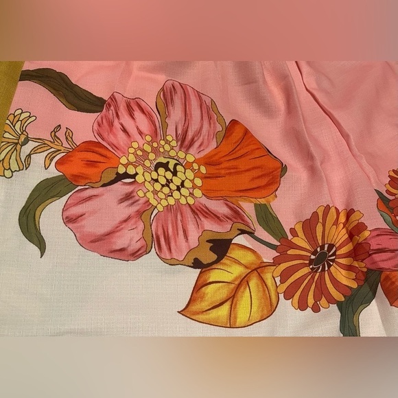 Bohemian Floral Print Shirt & Pants Cotton Linen Short Sleeve Two Piece Set - Picture 7 of 12